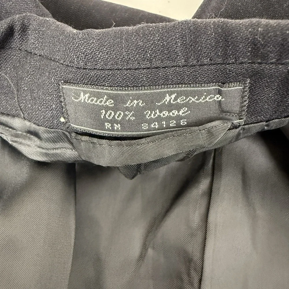 Hardy Amies Mens 50R Blazer Dark Gray Wool Two Button Sport Coat Single Breasted